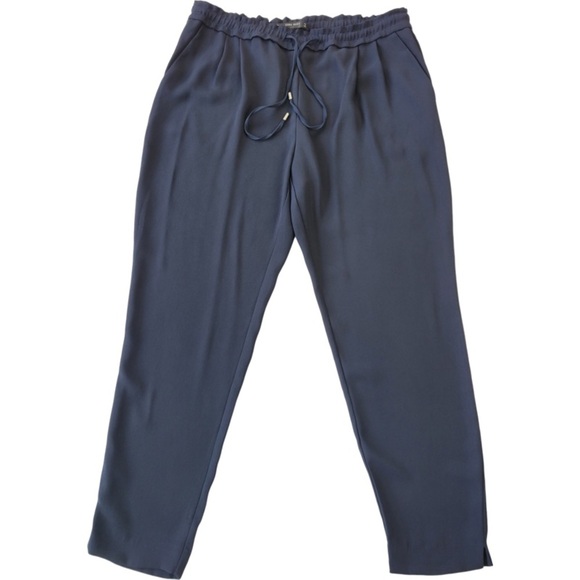 Zara Basic collection women’s navy blue pull on relaxed fit pants size L - Picture 1 of 12